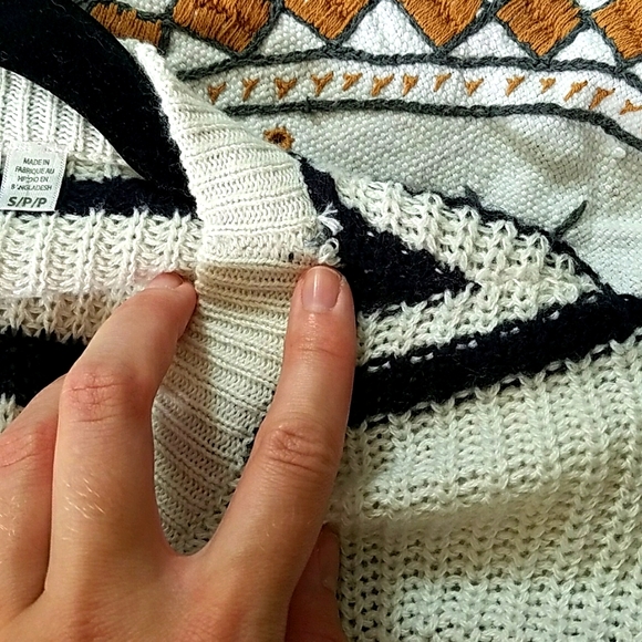 Striped Poncho Sweater - Picture 4 of 6